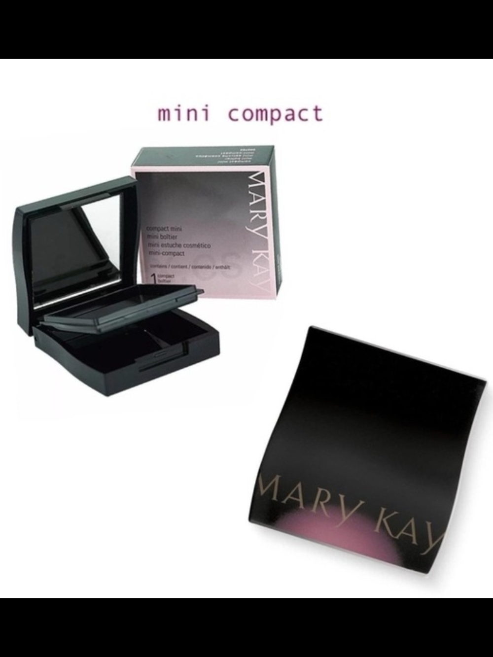Mary Kay Black Compact with Pink Detailing